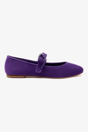 Verona Ballet Flat In Eggplant Suede Slip-On Style Shoes Everyday Luxury Shoes