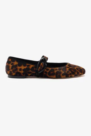 Verona Ballet Flat In Leopard Print Calf Hair Breathable fabric Practical Wear