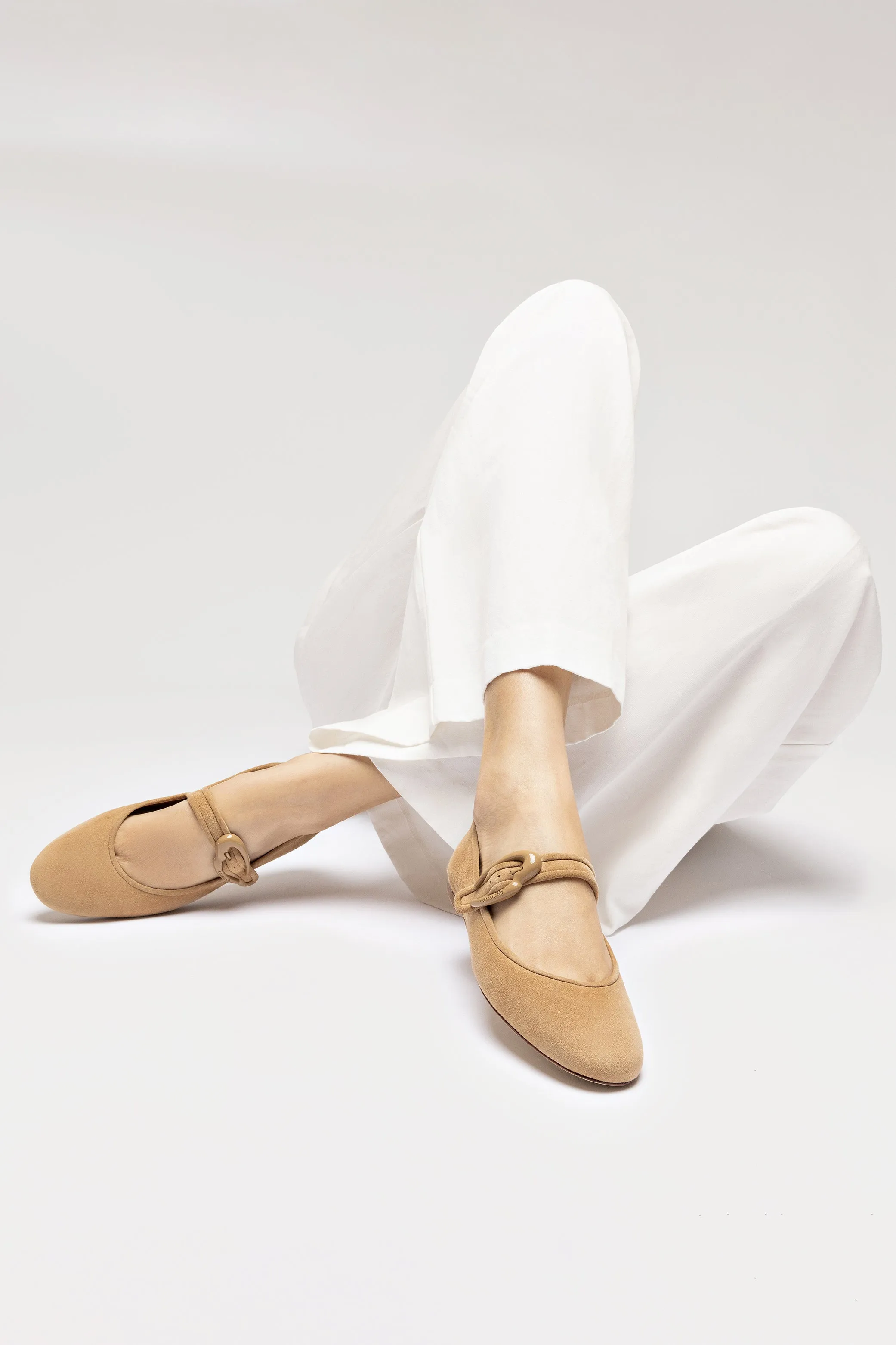 Verona Ballet Flat In Peanut Suede Workday Approved