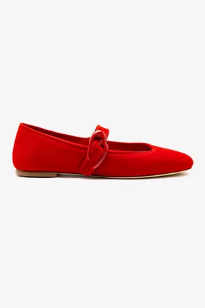 Travel Light Design Verona Ballet Flat In Scarlet Suede