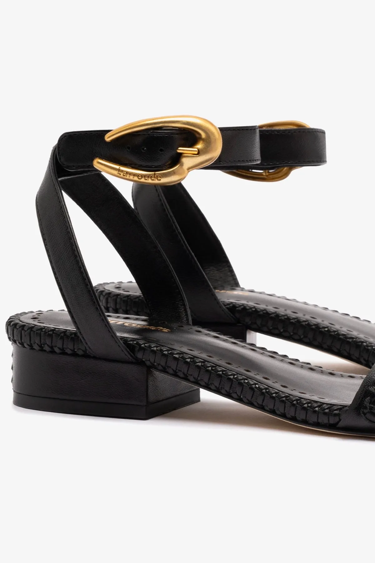 Verona Flat Sandal In Black Leather Durable Craftsmanship