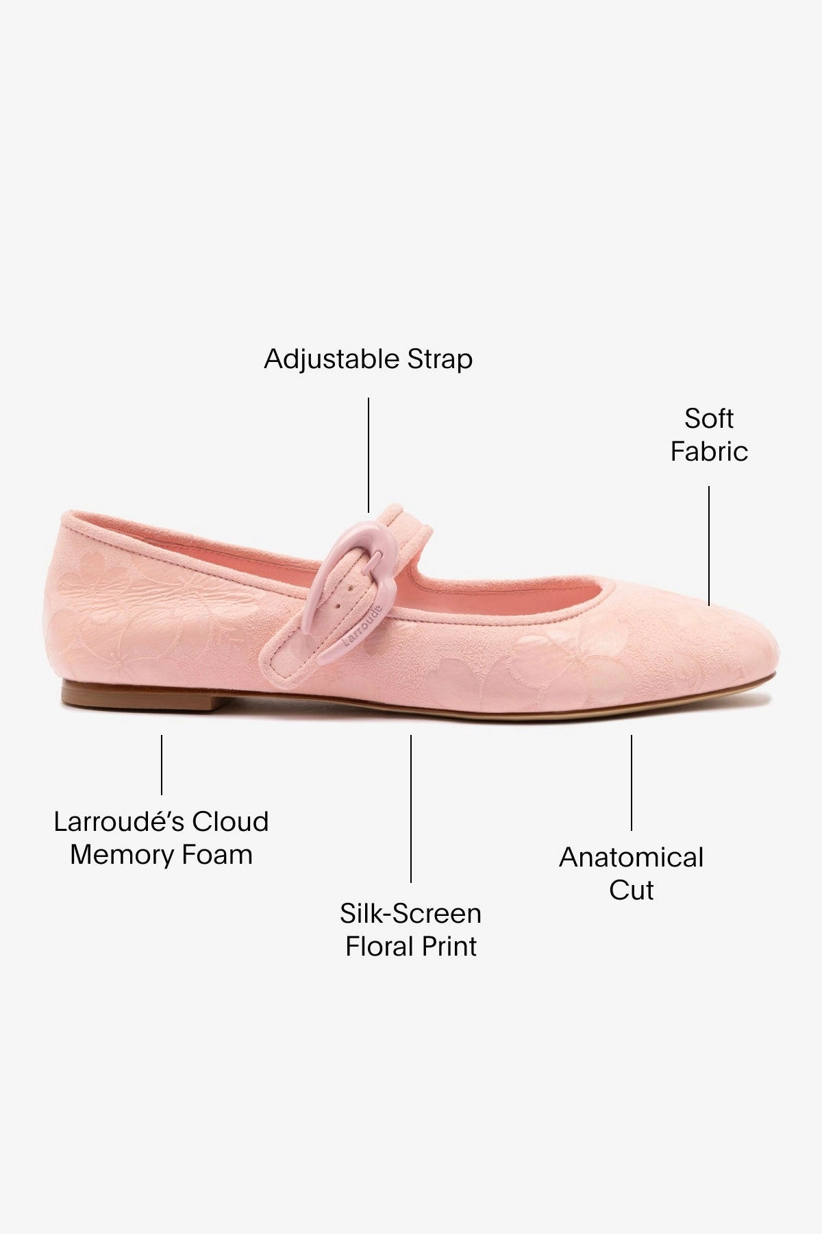 Verona Ballet Flat In Tulip Sakura Printed Suede Smooth Lining