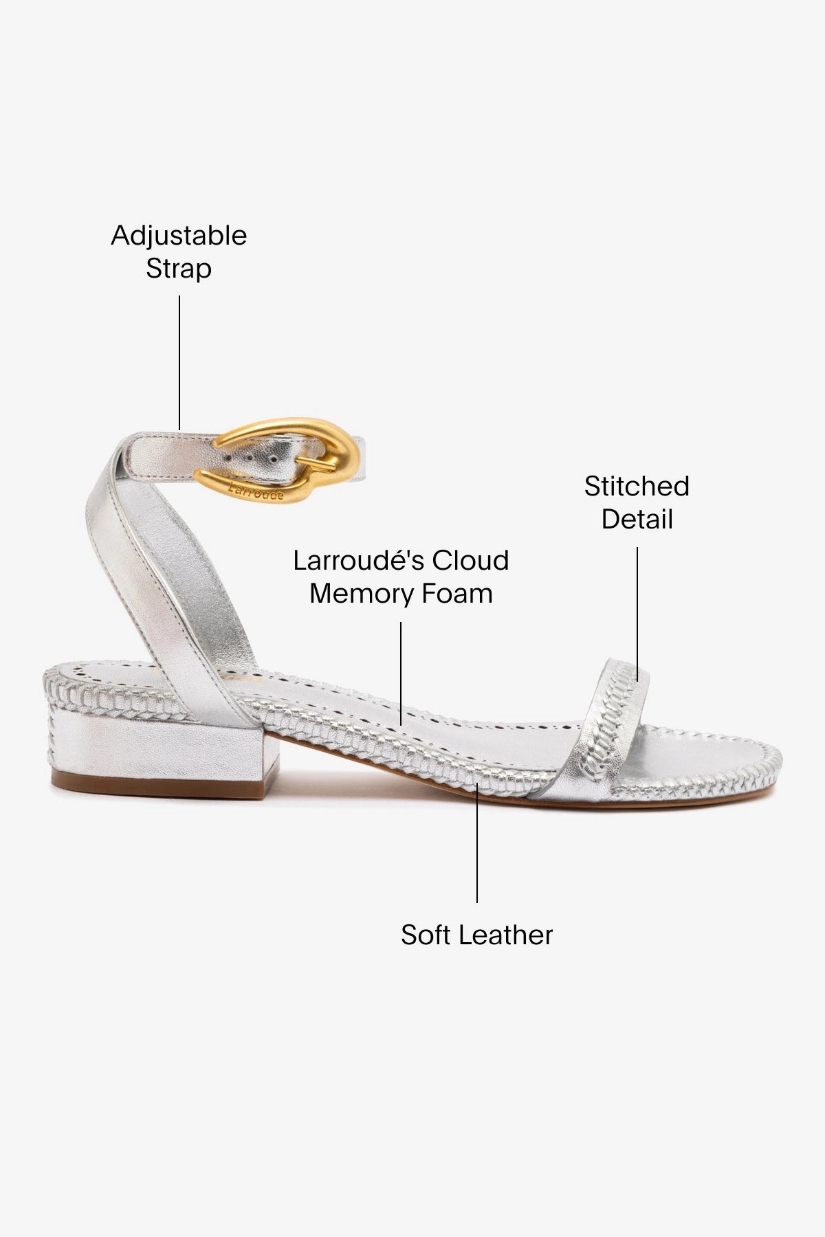 Verona Flat Sandal In Silver Metallic Leather elegant design