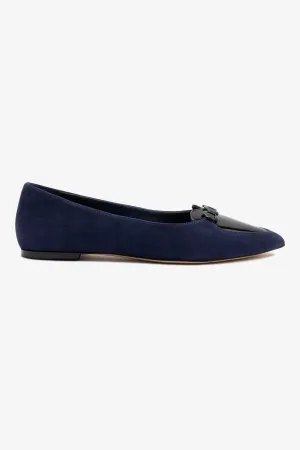Audrey Flat In Navy Suede Travel Essential Shoes Simple Style