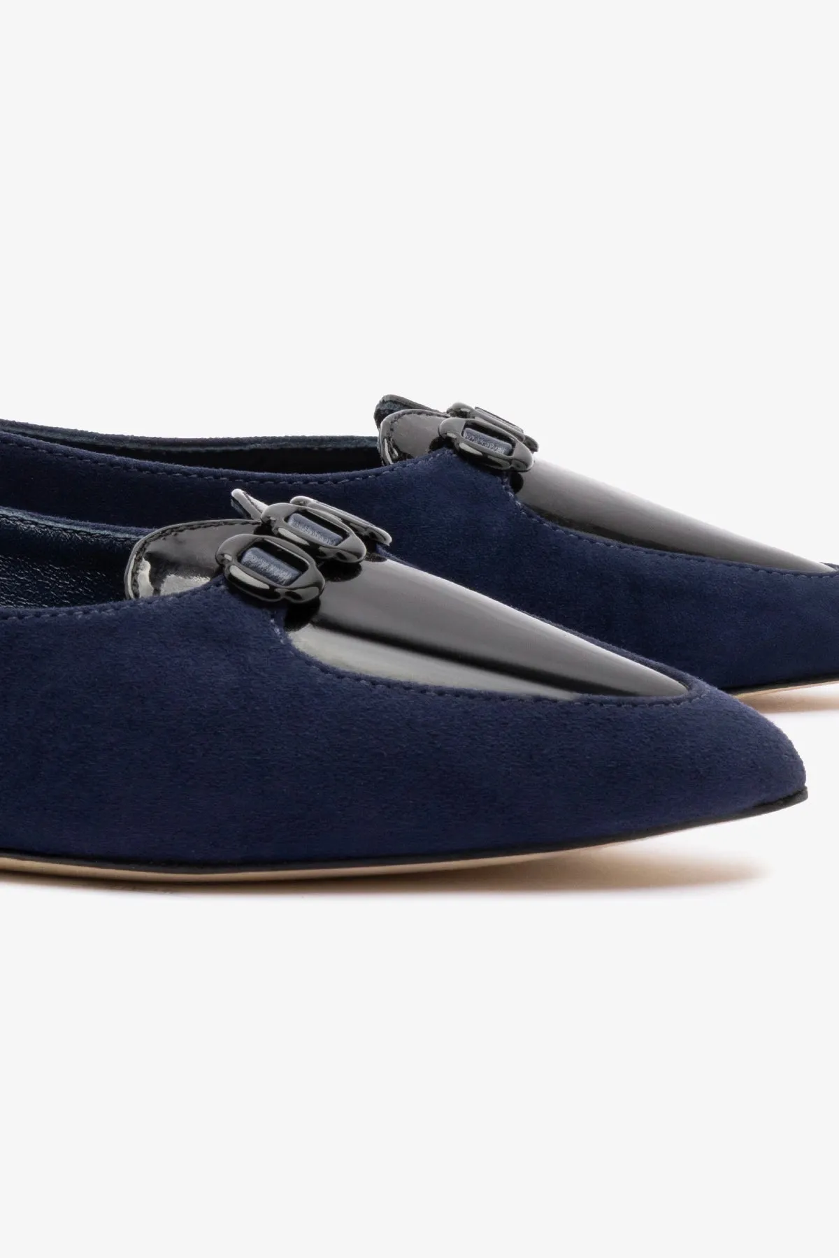Versatile Look Audrey Flat In Navy Suede