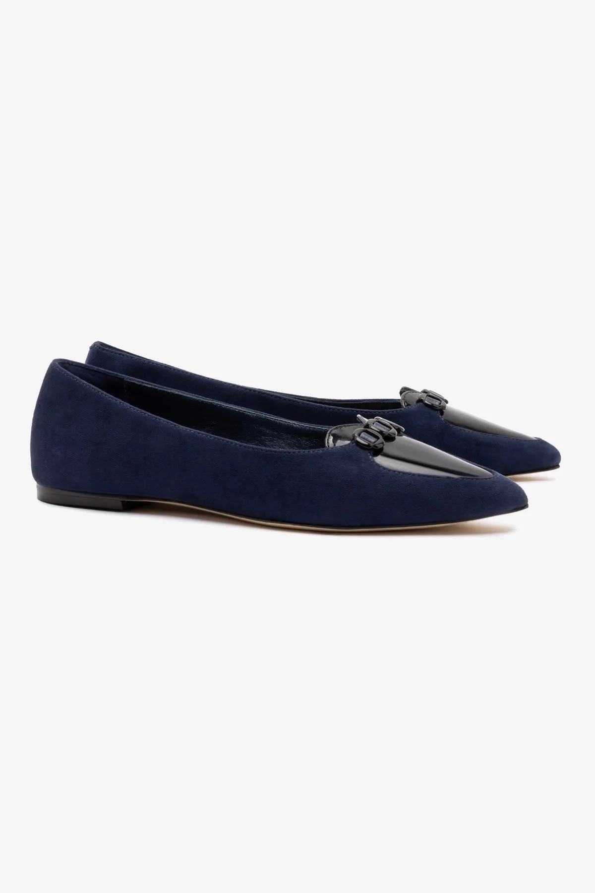Versatile Look Audrey Flat In Navy Suede