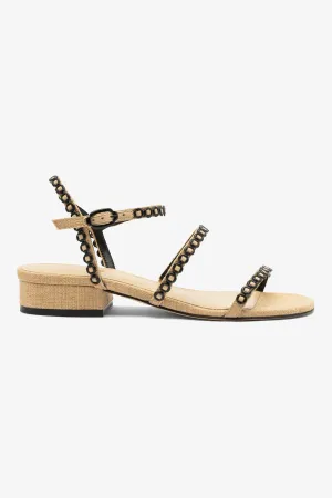 Milanina Flat Sandal In Beige Raffia Timeless Appeal