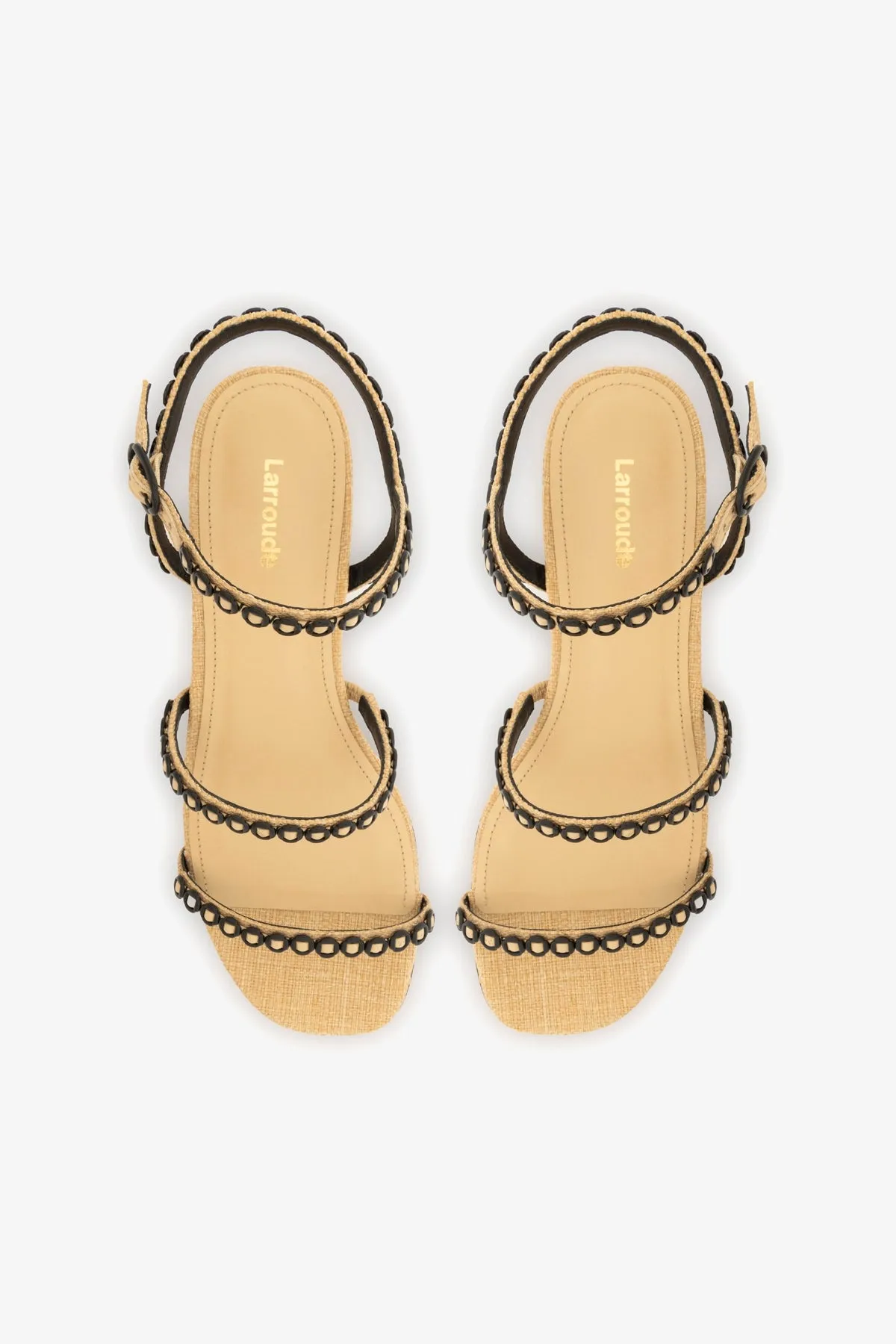 Versatile use Milanina Flat Sandal In Beige Raffia