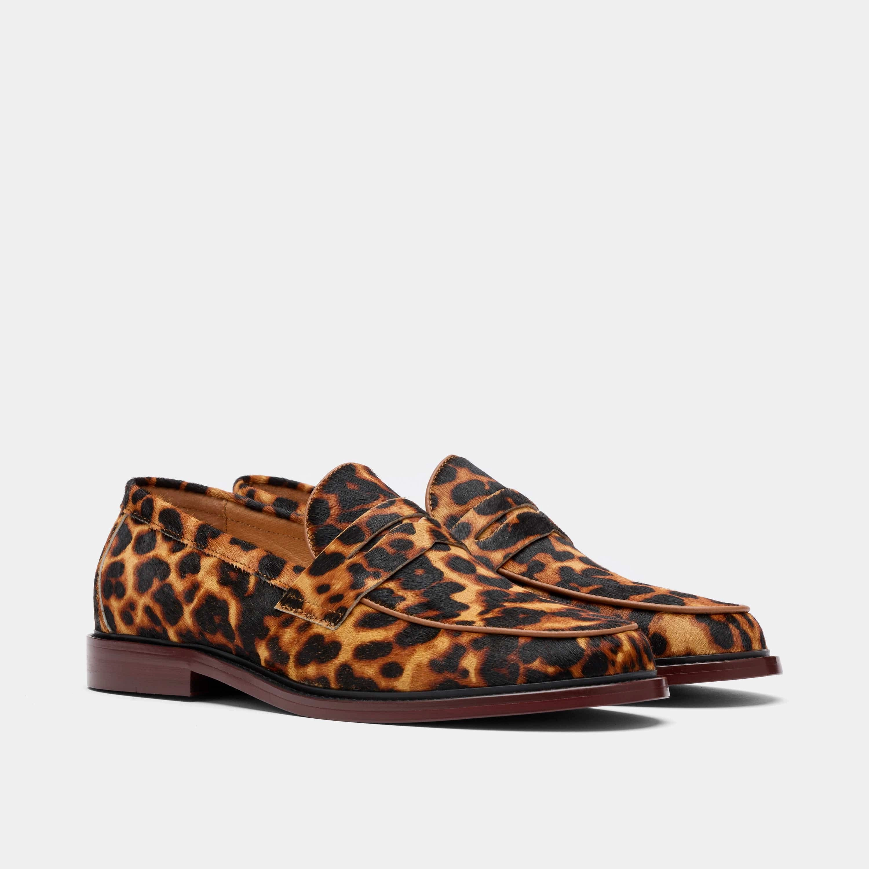 Versatile use StayFoxx Leopard Suede Apex Penny Loafer