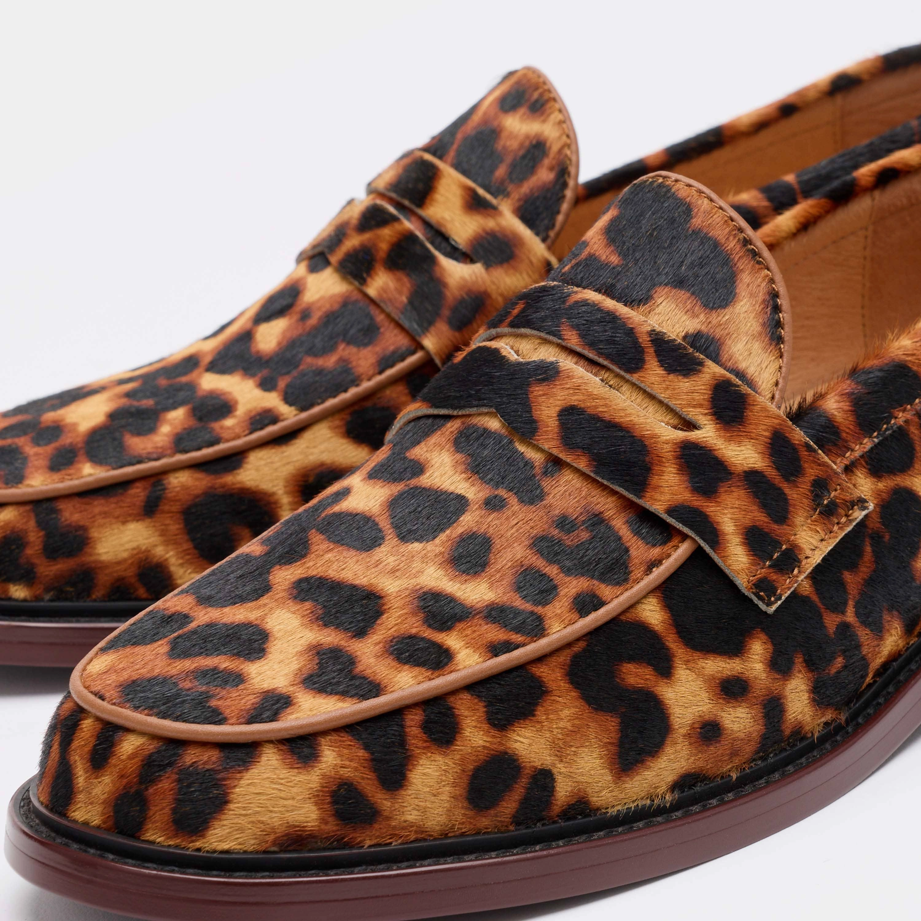 Versatile use StayFoxx Leopard Suede Apex Penny Loafer