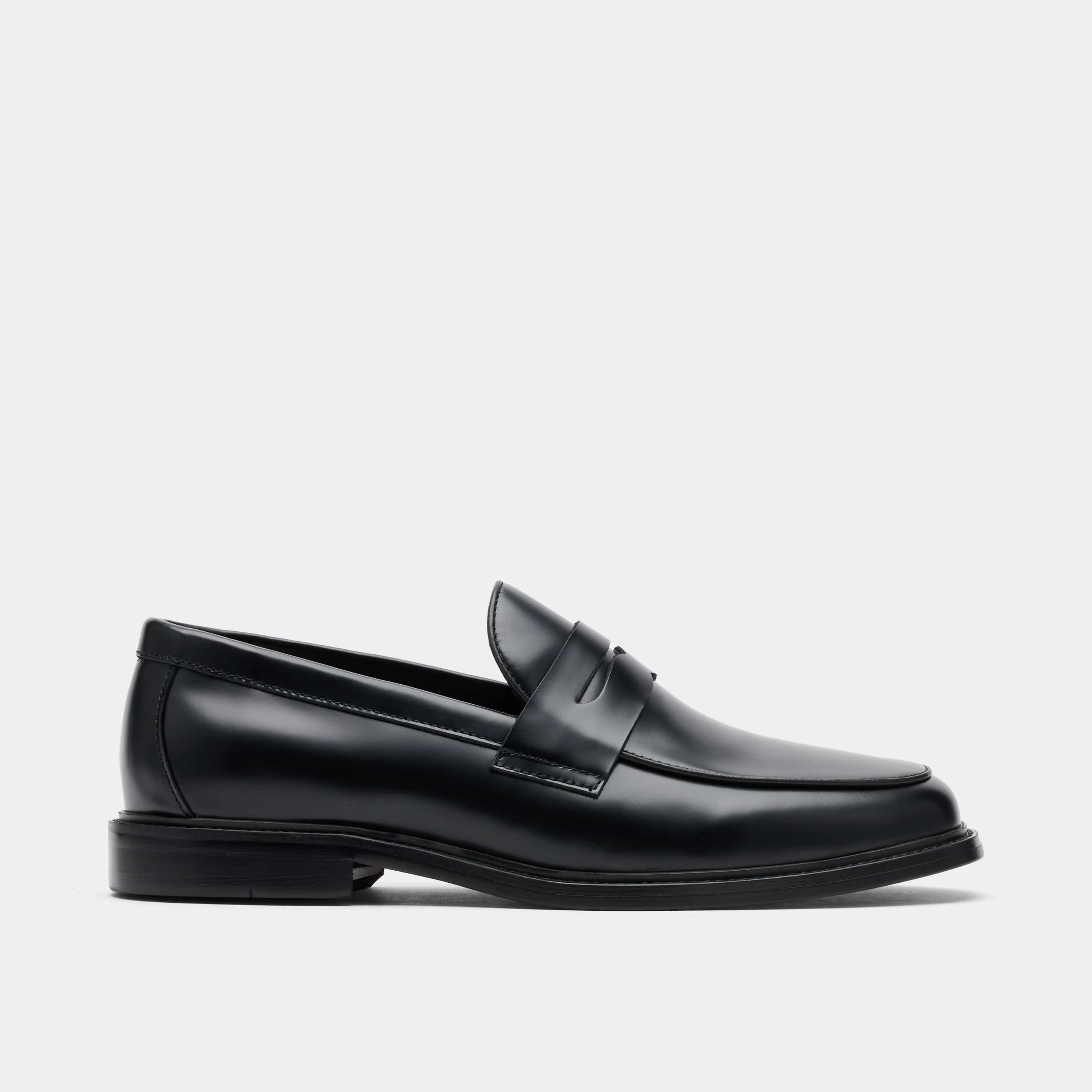 Calum Black Calf Leather Penny Loafers CEO Style All Day Wear