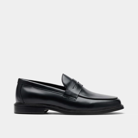 Calum Black Calf Leather Penny Loafers CEO Style All Day Wear