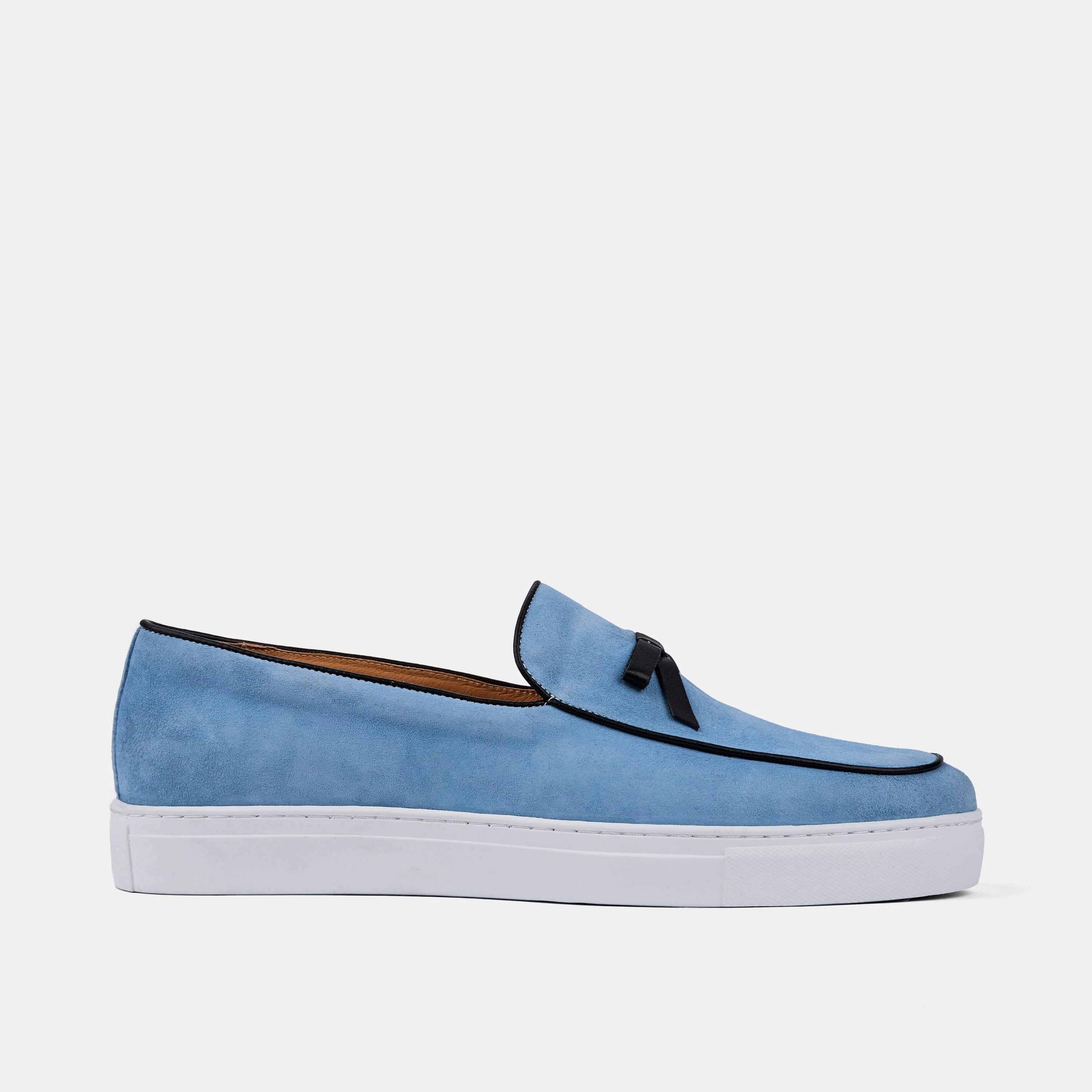 Odell Ivy Blue Suede Belgian Loafer Sneakers Classic Style