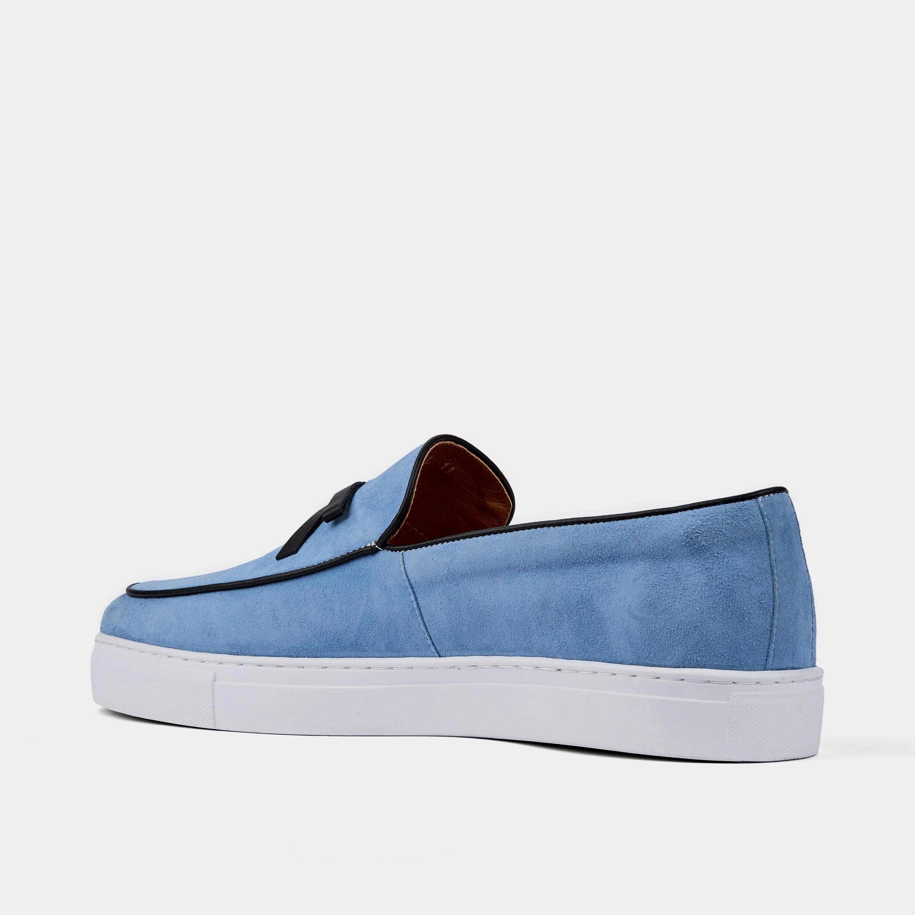 Versatile Wearability Odell Ivy Blue Suede Belgian Loafer Sneakers