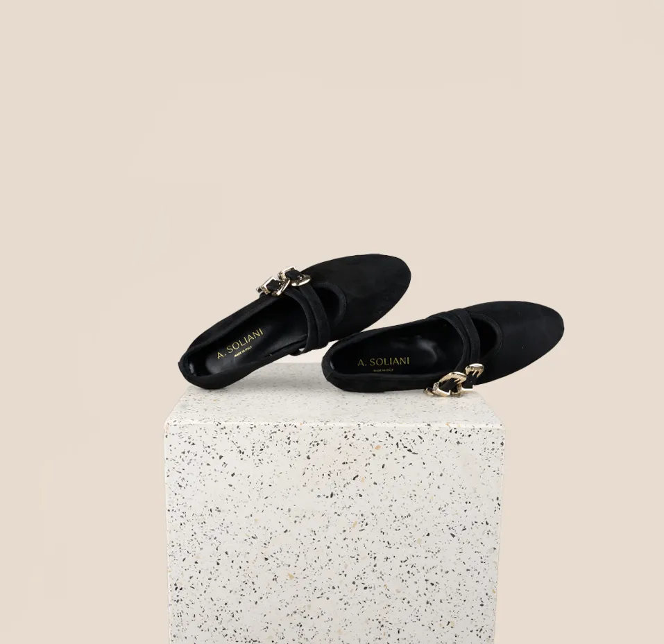 Walk Easy Udine Black Suede