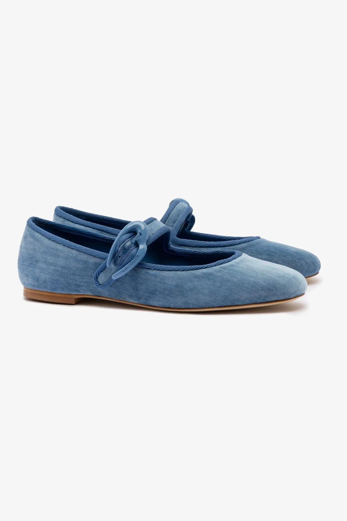 Walk Easy Verona Ballet Flat In French Blue Velvet