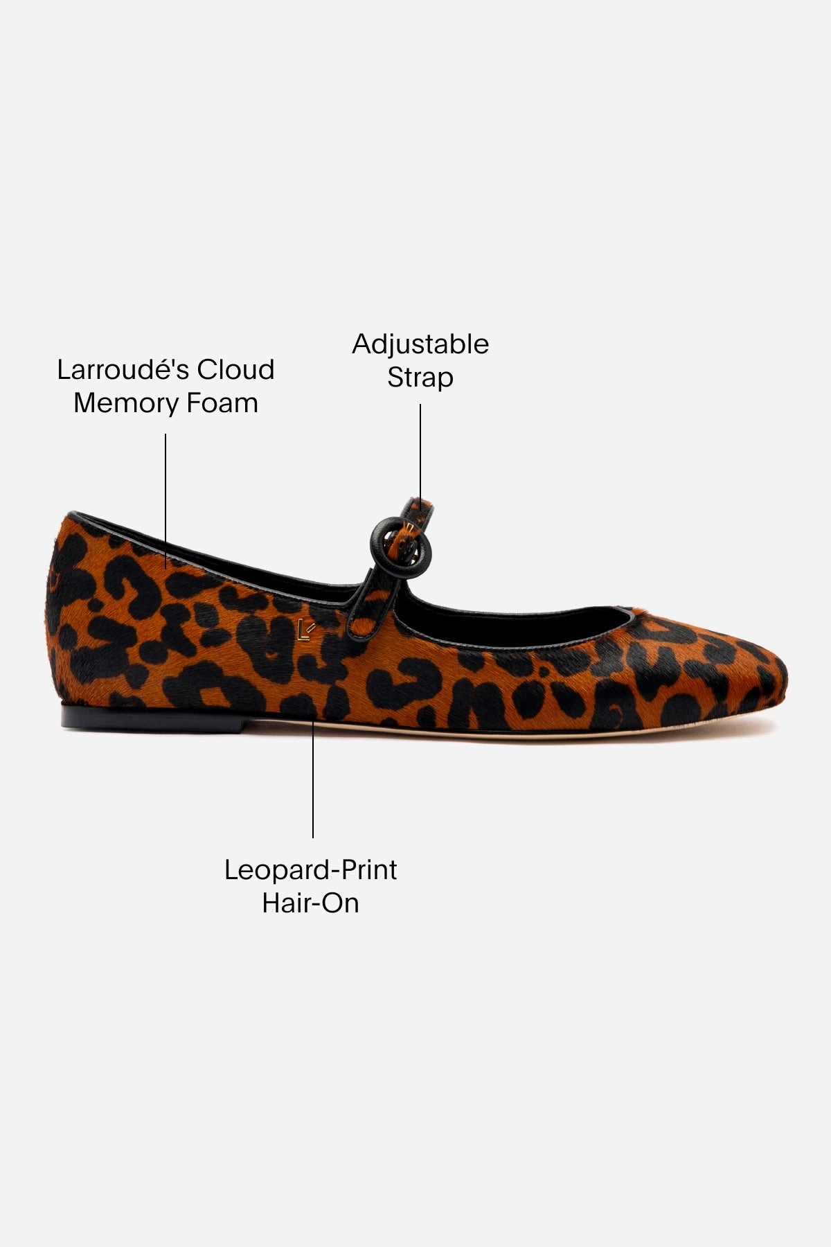Walk Easy Blair Ballet Flat In Leopard Print Calf Hair