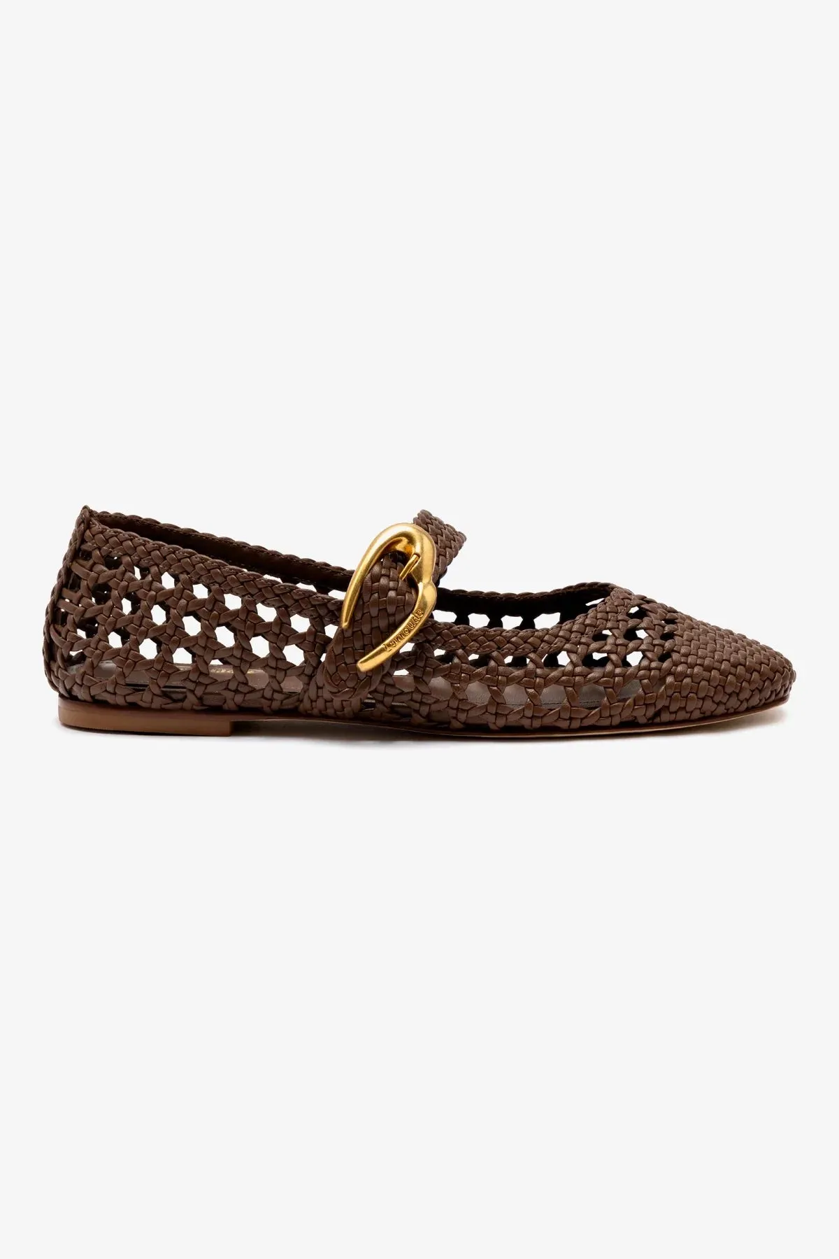 Easy Walk Cozy Support Verona Macrame Ballet Flat In Burnt Umber Leather