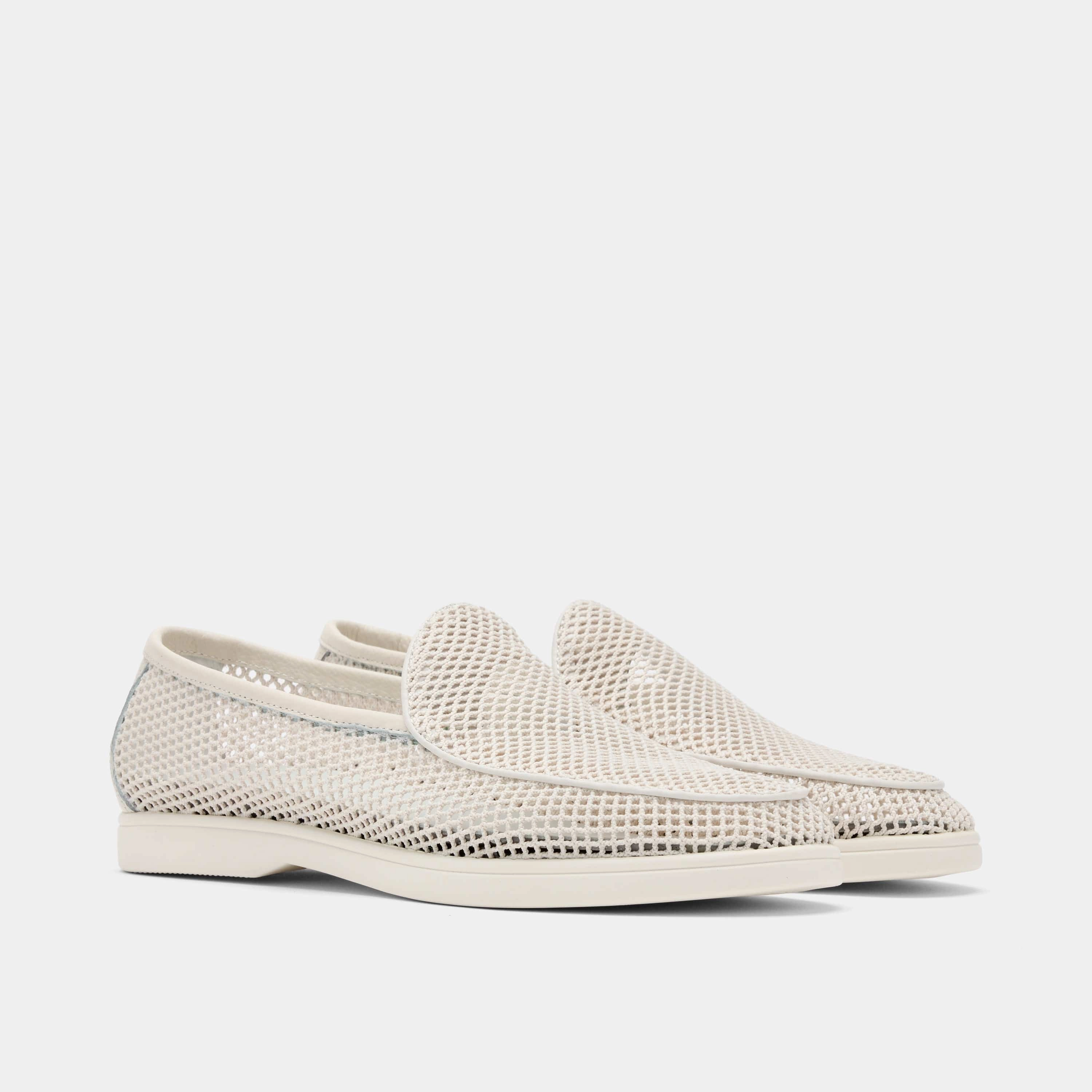 Weekend Comfort Alessandro White Mesh Venetian Loafers