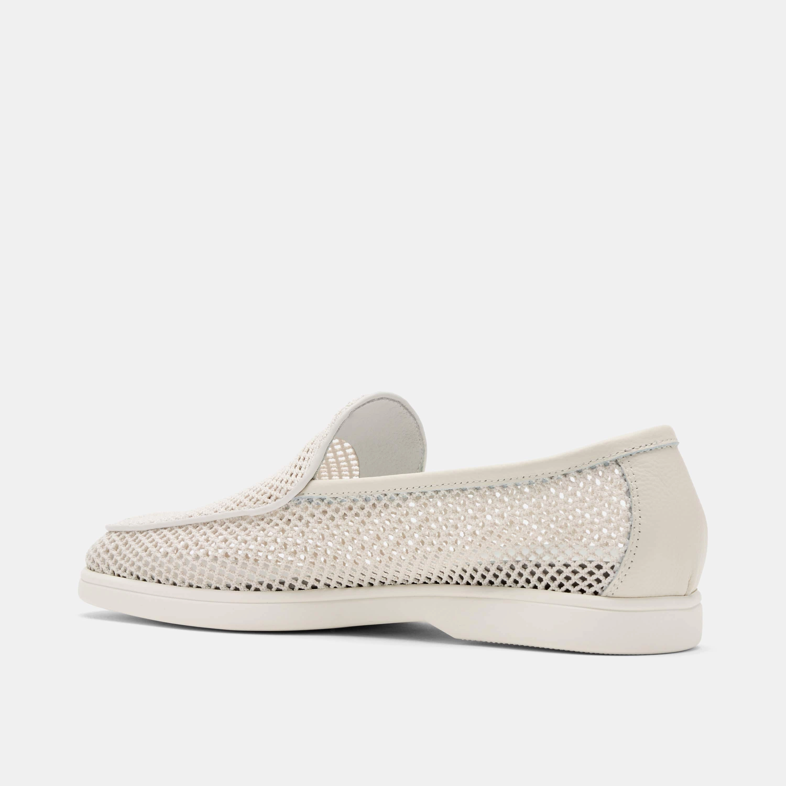Weekend Comfort Alessandro White Mesh Venetian Loafers