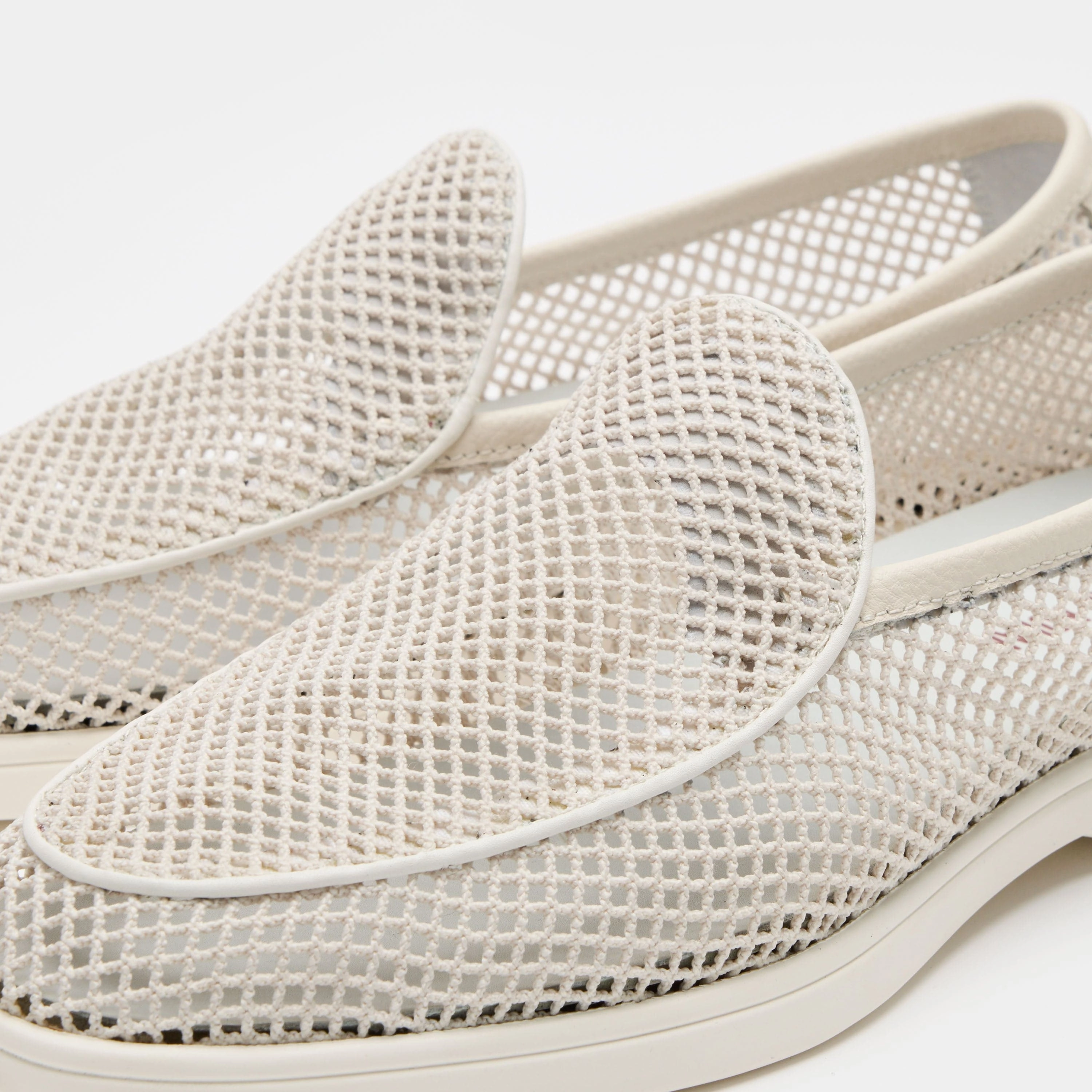Weekend Comfort Alessandro White Mesh Venetian Loafers