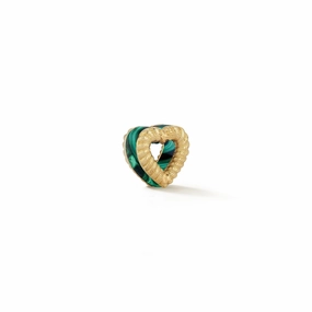New Leona Collection Heart Slider Malachite Inlay Charm Light Padding Shoes Elegant Fit