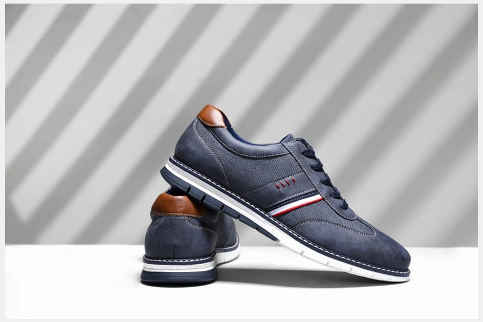 West Louis? Brand Designer Autumn Lightweight Leather Sneakers Cushioned Footbed