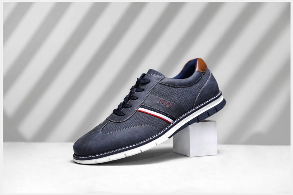 West Louis? Brand Designer Autumn Lightweight Leather Sneakers Cushioned Footbed