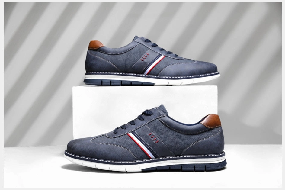 West Louis? Brand Designer Autumn Lightweight Leather Sneakers Cushioned Footbed