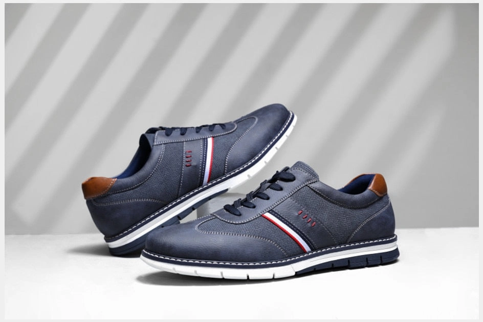 West Louis? Brand Designer Autumn Lightweight Leather Sneakers Cushioned Footbed