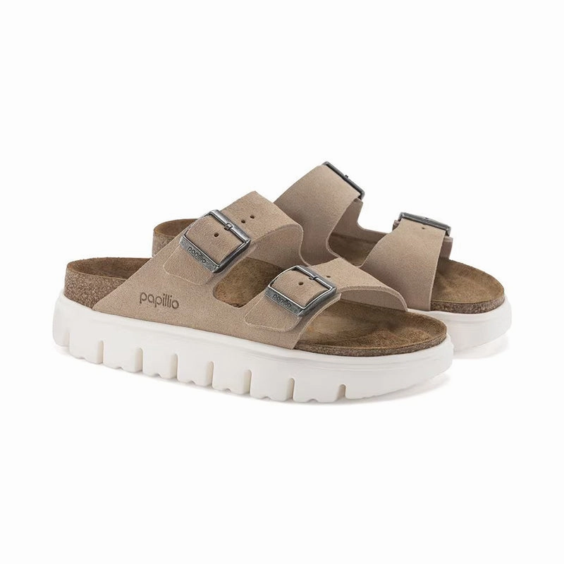Women's Arizona Chunky Narrow Warm Sand Suede Soft Motion Step Glide