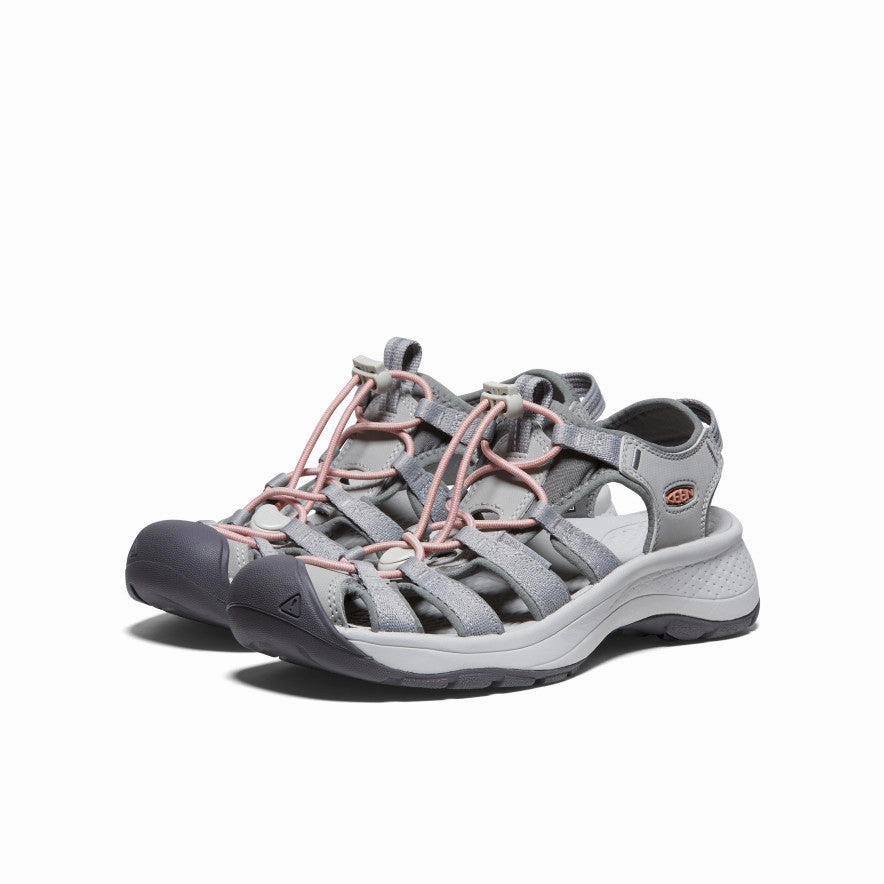 Women's Astoria West Sandal  |  Grey/Coral Easy Slip-On