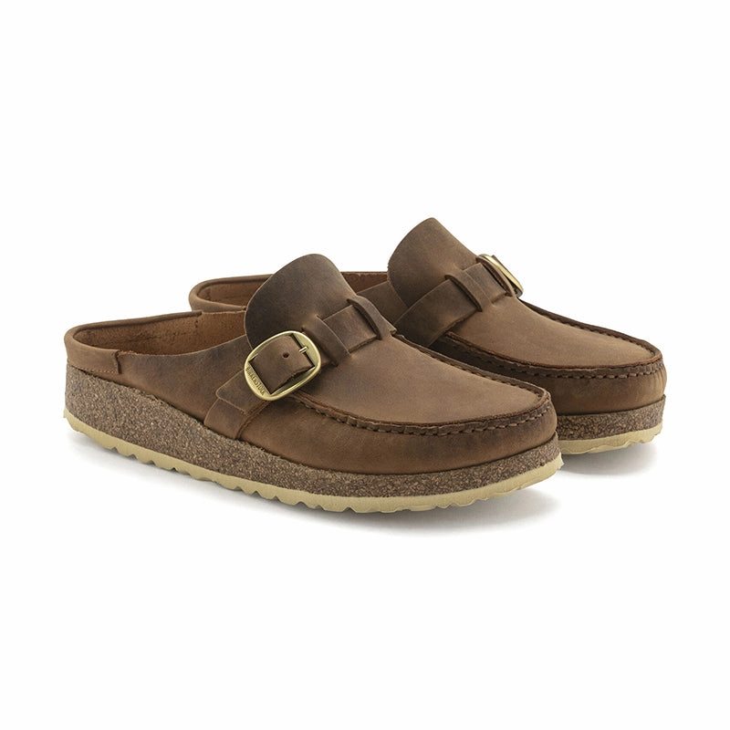 Women's Buckley Cognac Oiled Leather Flexible Step-On Glide Layer
