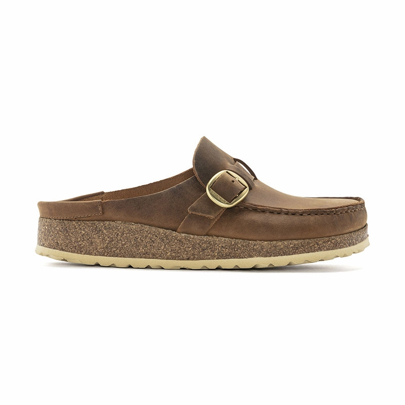 Women's Buckley Cognac Oiled Leather Flexible Step-On Glide Layer