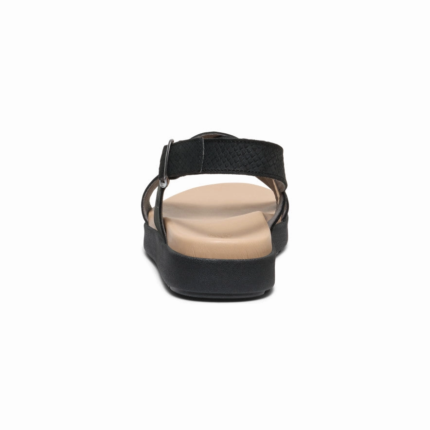 Women's Elle Luxe Cross Strap Sandal  |  Black/Black Comfortable Performance