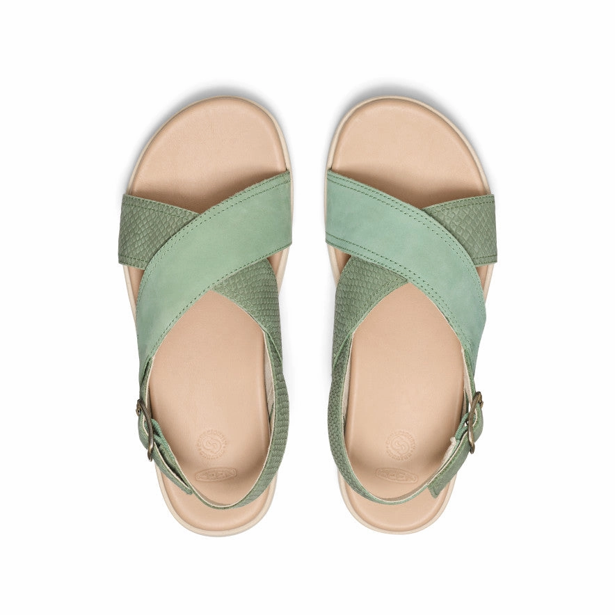 Women's Elle Luxe Cross Strap Sandal  |  Granite Green/Granite Green Quick Walk