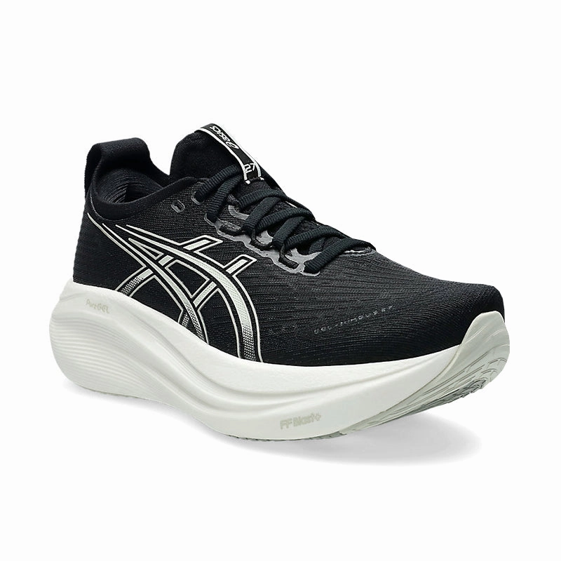 Women's Gel-Nimbus 27 (WIDE) Black/Lake Grey Root Hike Premium Leather
