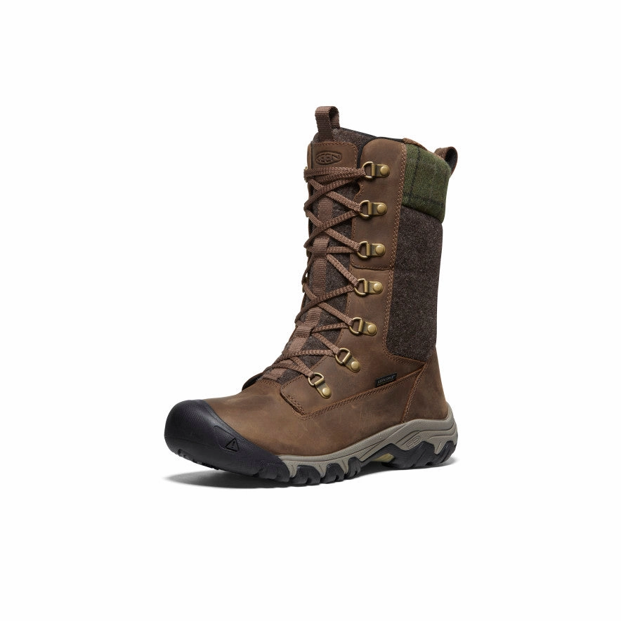Women's Greta Tall Waterproof Boot  |  Dark Earth/Green Plaid Soft Sole