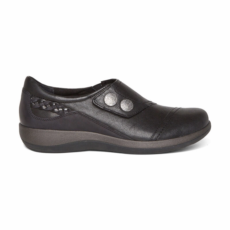 Women's Karina (WIDE) Black Cushioned Footbed