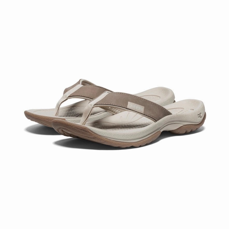 Women's Kona Leather Flip-Flop  |  Brindle/Silver Birch Quick Wear