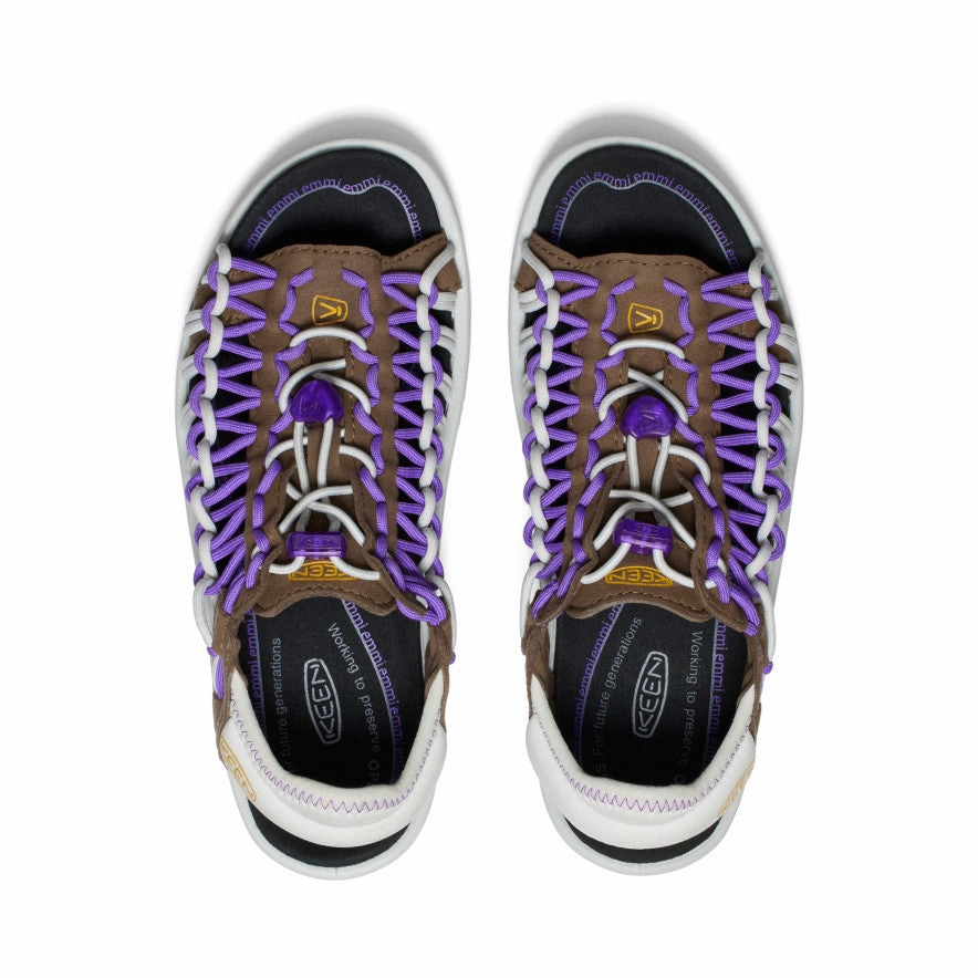 Women's UNEEK II Open Toe x emmi  |  Dark Earth/Tillandsia Purple Easy Pace
