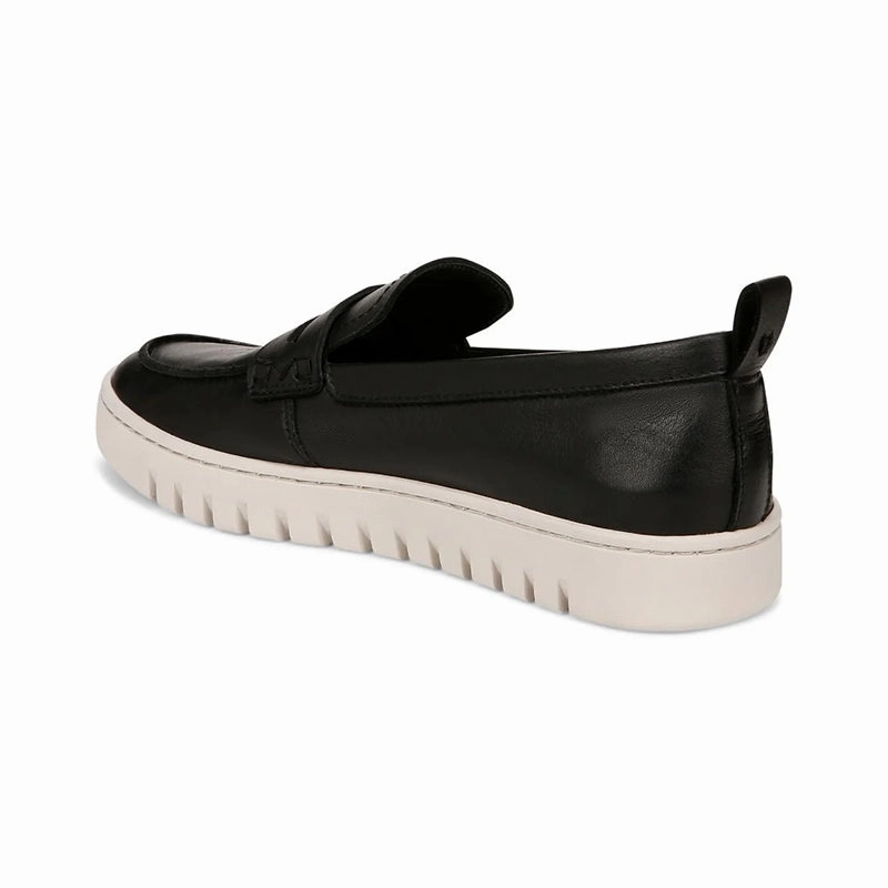 Women's Uptown Black Leather Active Step-On Glide Comfort Layer