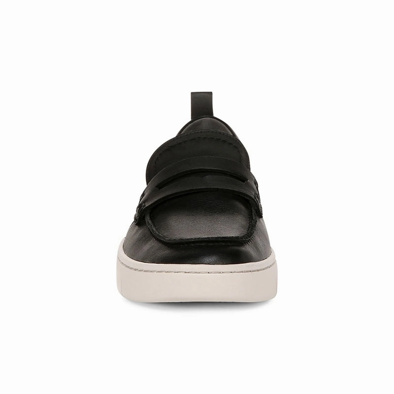 Women's Uptown Black Leather Active Step-On Glide Comfort Layer