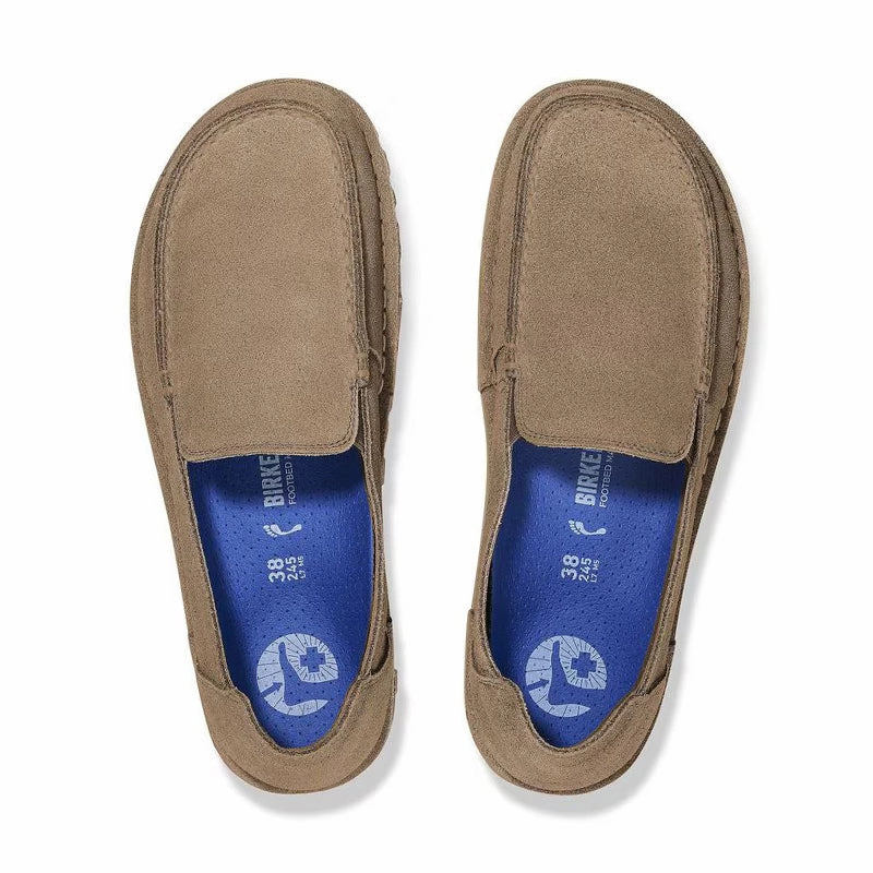 Women's Utti Deep Blue Narrow Gray Taupe Suede Soft Step-In Layer