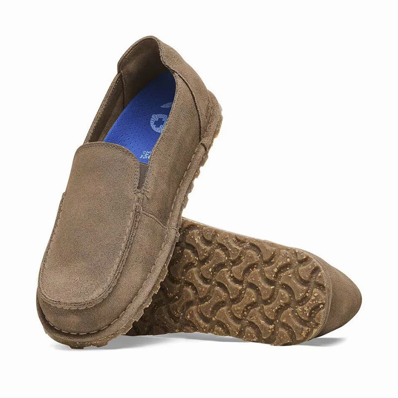 Women's Utti Deep Blue Narrow Gray Taupe Suede Soft Step-In Layer