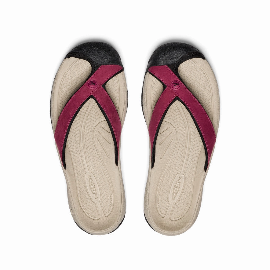 Women's Waimea Leather Flip-Flop  |  Beaujolais Slip-On Comfort