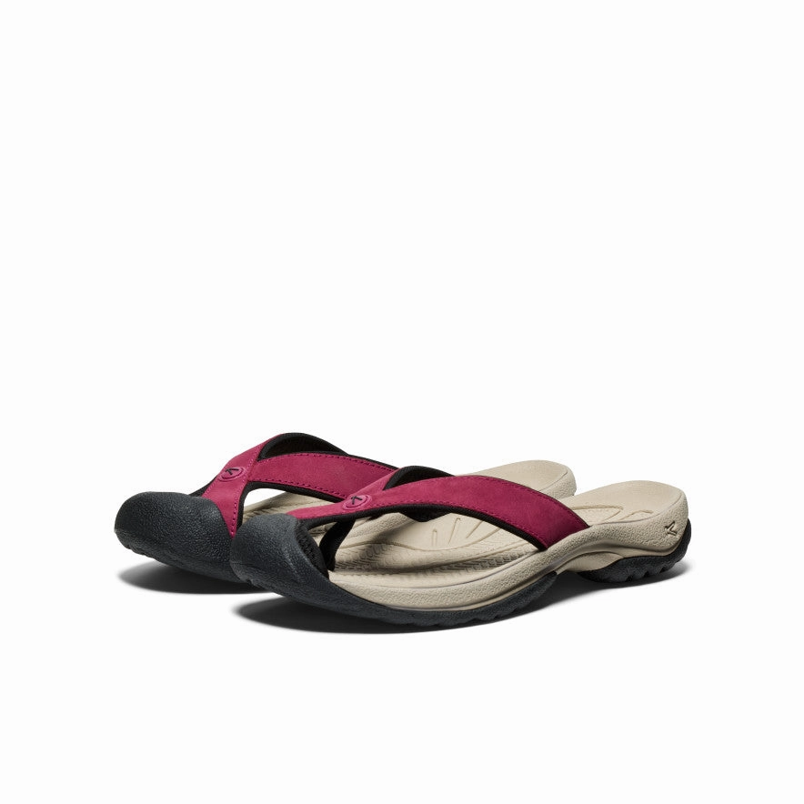 Women's Waimea Leather Flip-Flop  |  Beaujolais Slip-On Comfort