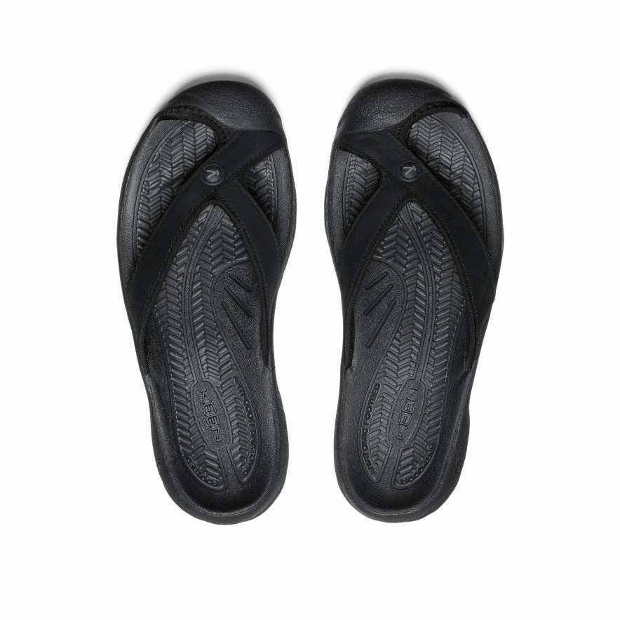Women's Waimea Leather Flip-Flop  |  Black/Black urban vibe