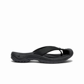 Breathable mesh City Chic Women's Waimea Leather Flip-Flop  |  Black/Black