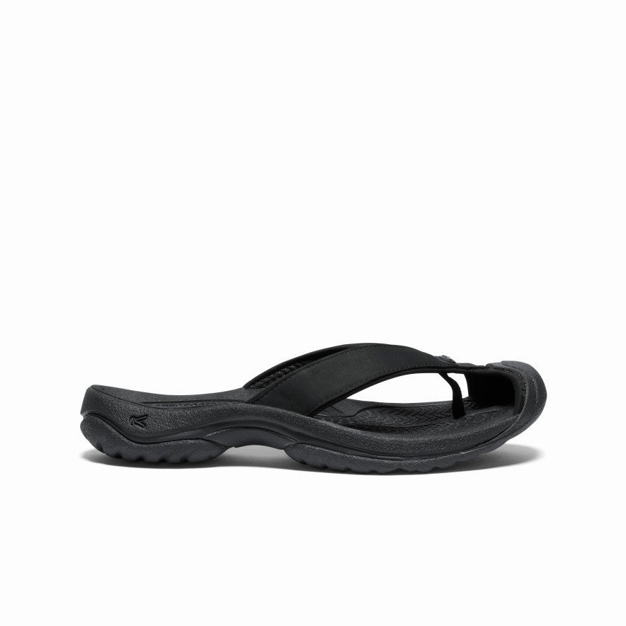 Breathable mesh City Chic Women's Waimea Leather Flip-Flop  |  Black/Black